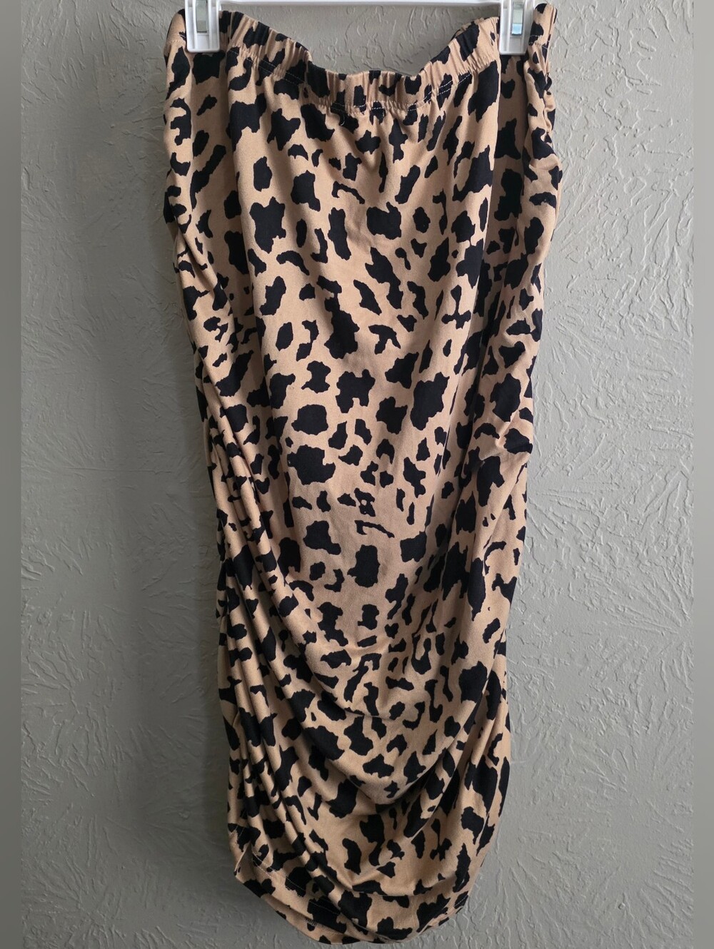 Full Circle Trends Leopard Midi Ruched Skirt 3X